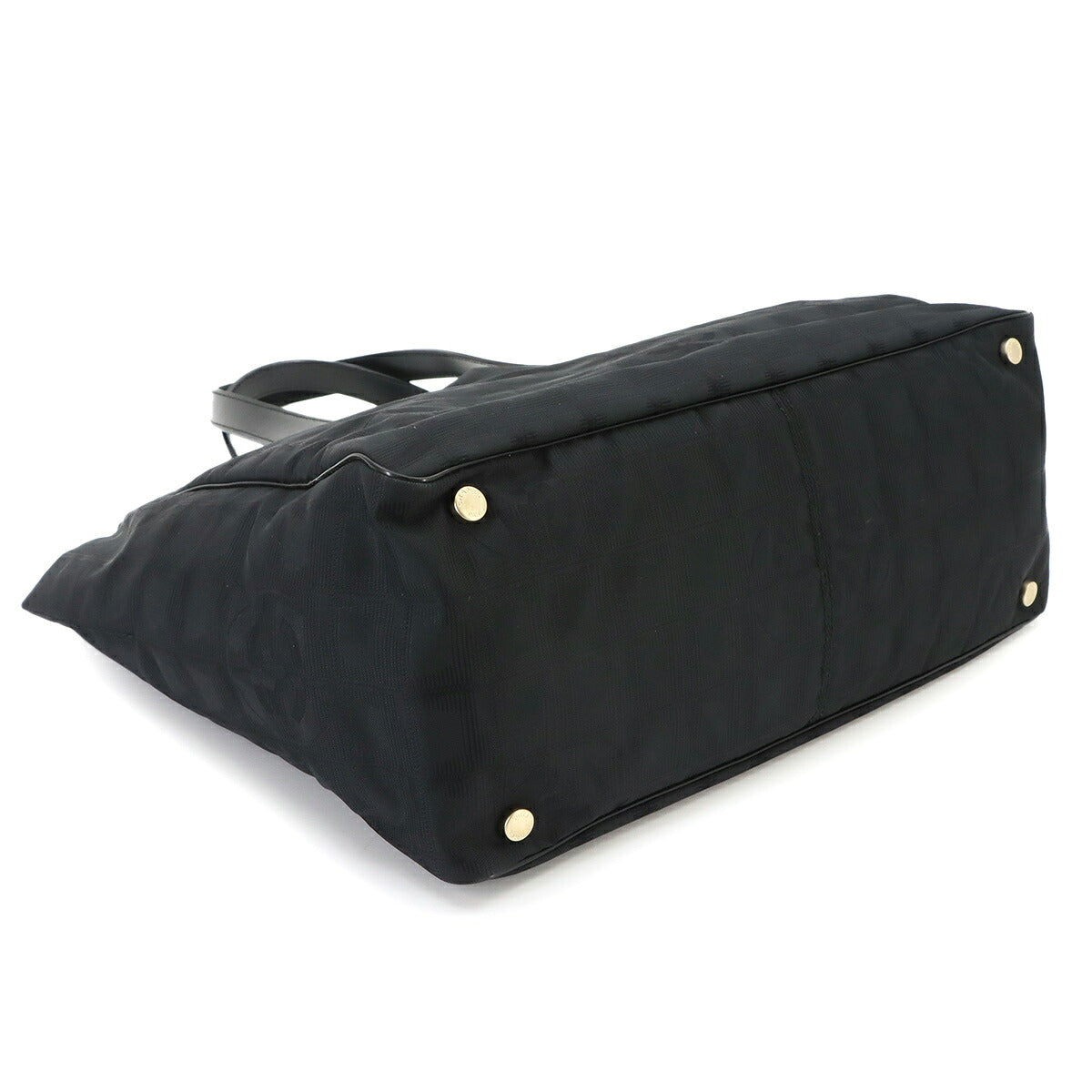 New Travel Line Tote MM Bag Nylon Jacquard Leather Black A15991