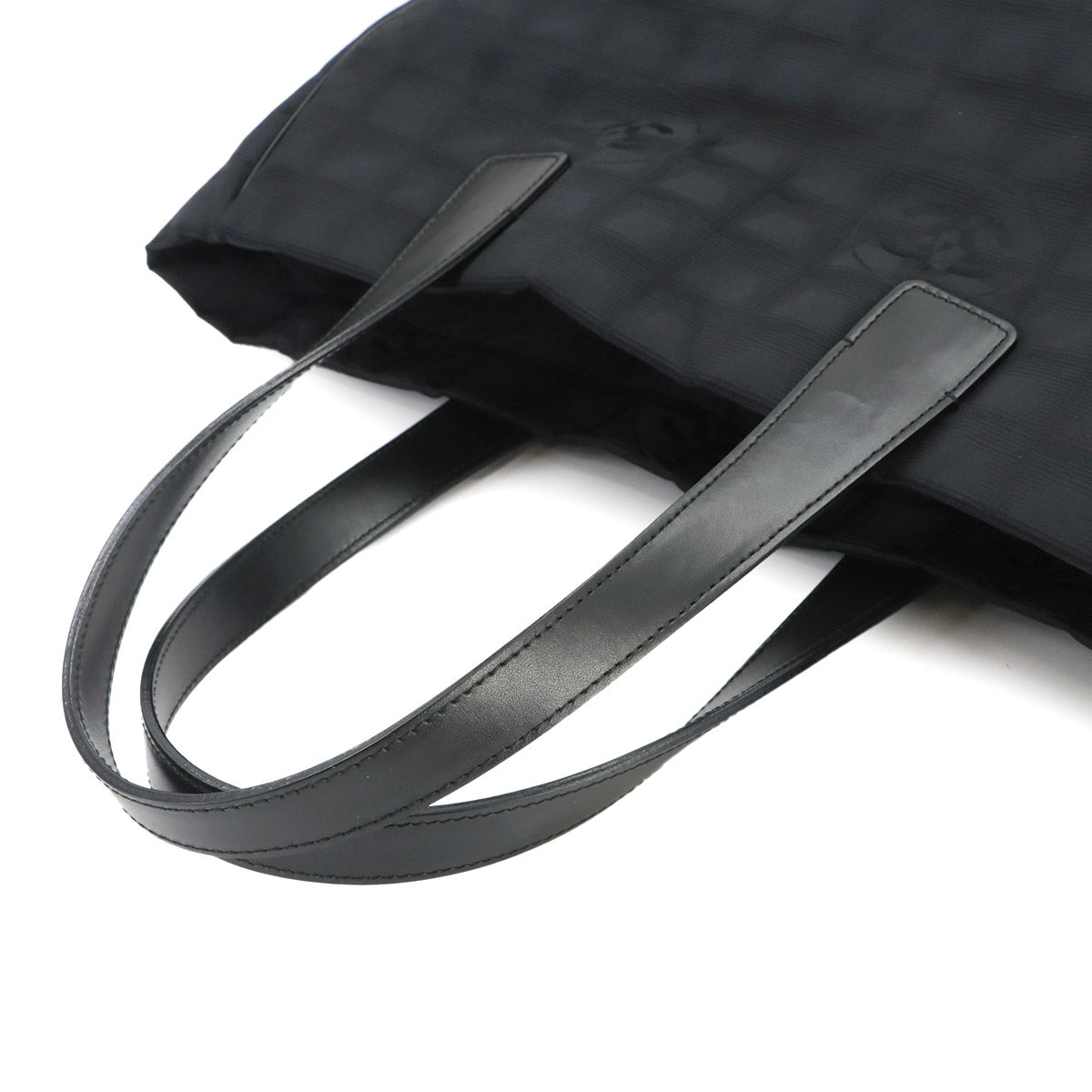 New Travel Line Tote MM Bag Nylon Jacquard Leather Black A15991