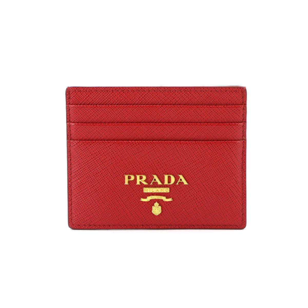 Card Case Saffiano Leather Red