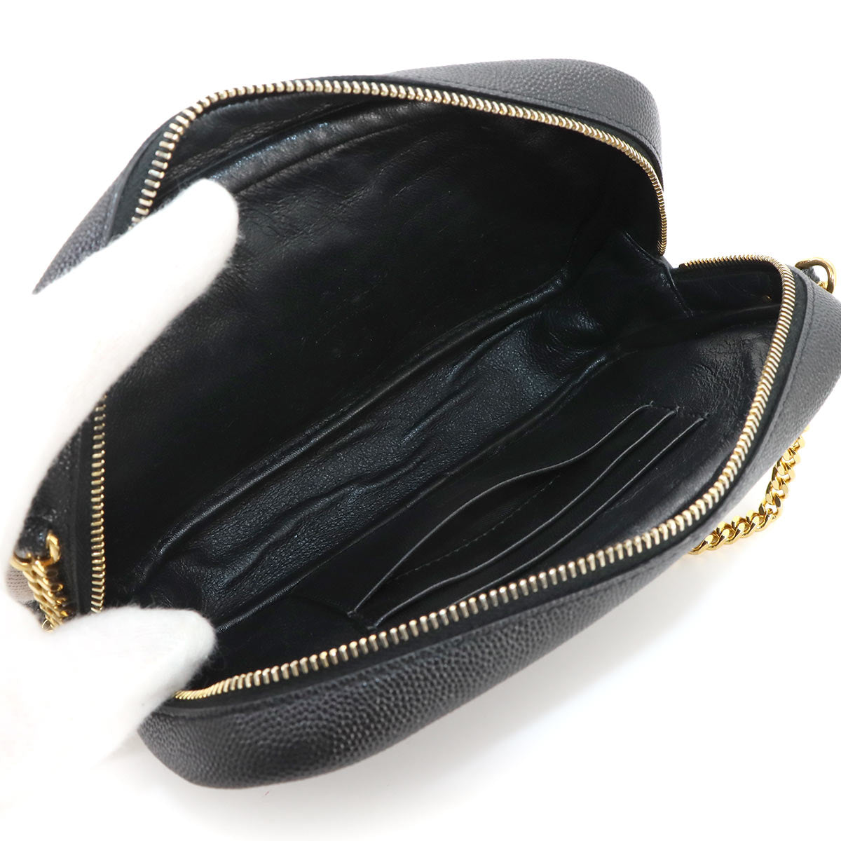 Lou Mini Chain Shoulder Bag Leather Black 612579