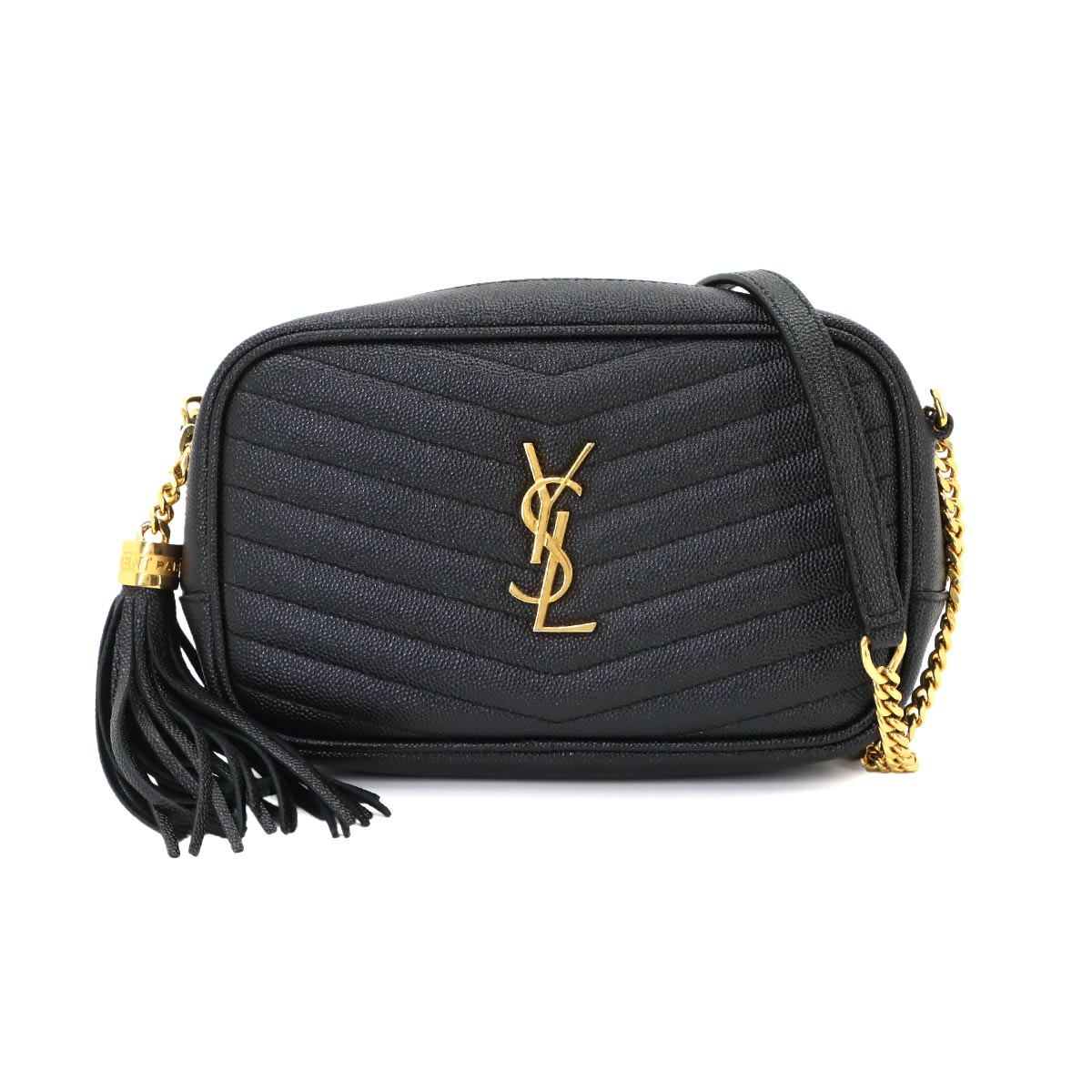 Lou Mini Chain Shoulder Bag Leather Black 612579