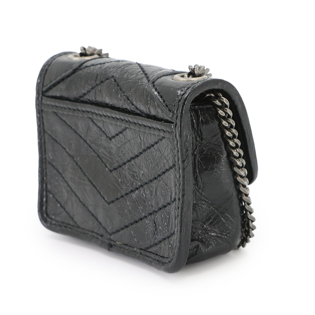 Niki Chain Shoulder Pouch Leather Black 710844