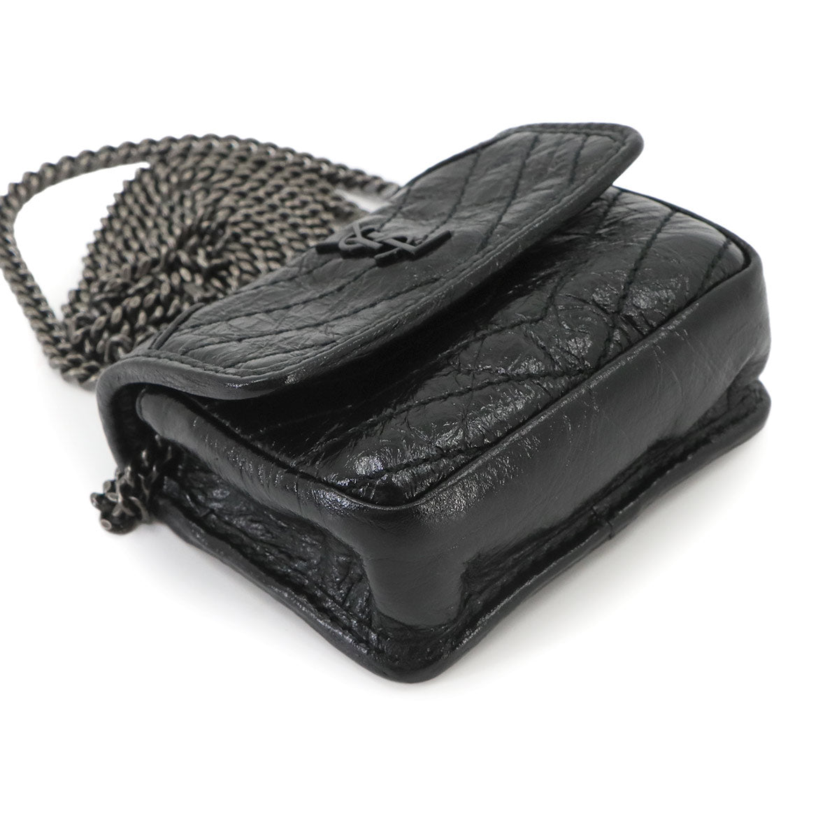 Niki Chain Shoulder Pouch Leather Black 710844