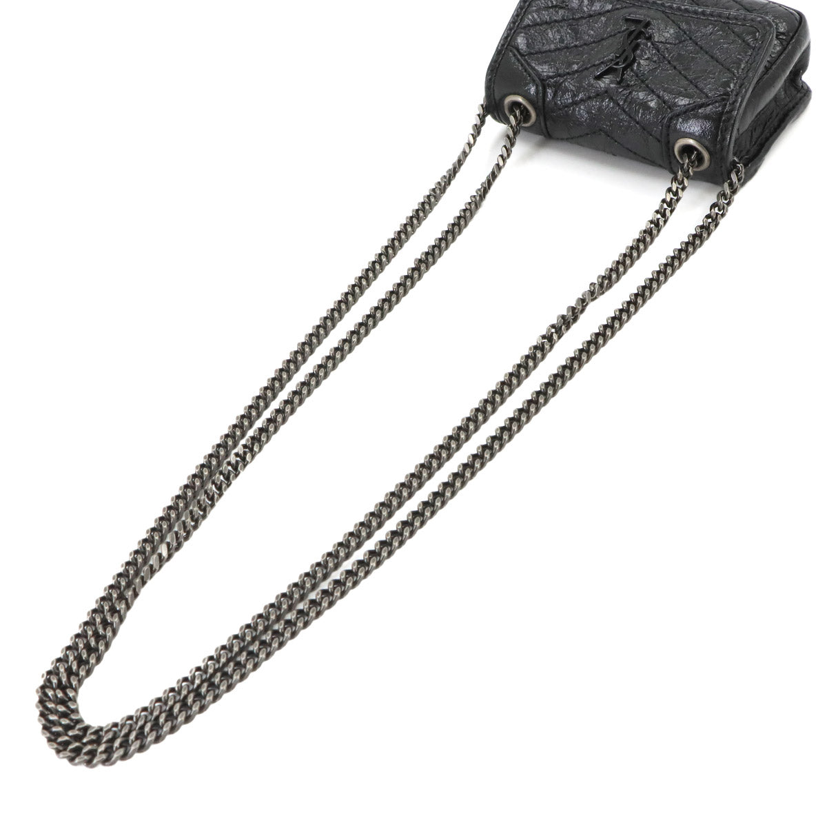 Niki Chain Shoulder Pouch Leather Black 710844