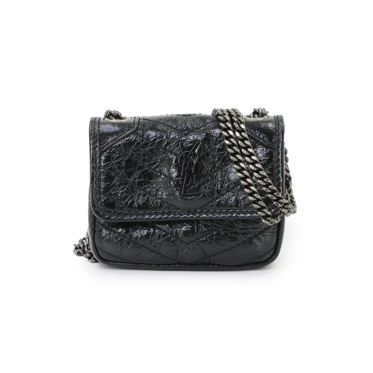 Niki Chain Shoulder Pouch Leather Black 710844