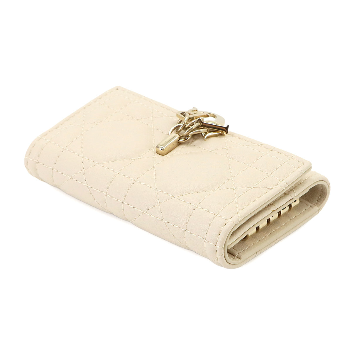 My Dior Aster 4 Key Case Leather Beige Accessory