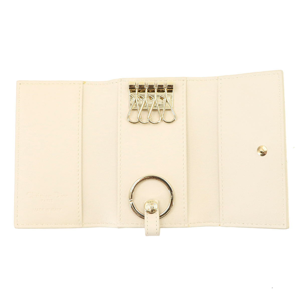 My Dior Aster 4 Key Case Leather Beige Accessory
