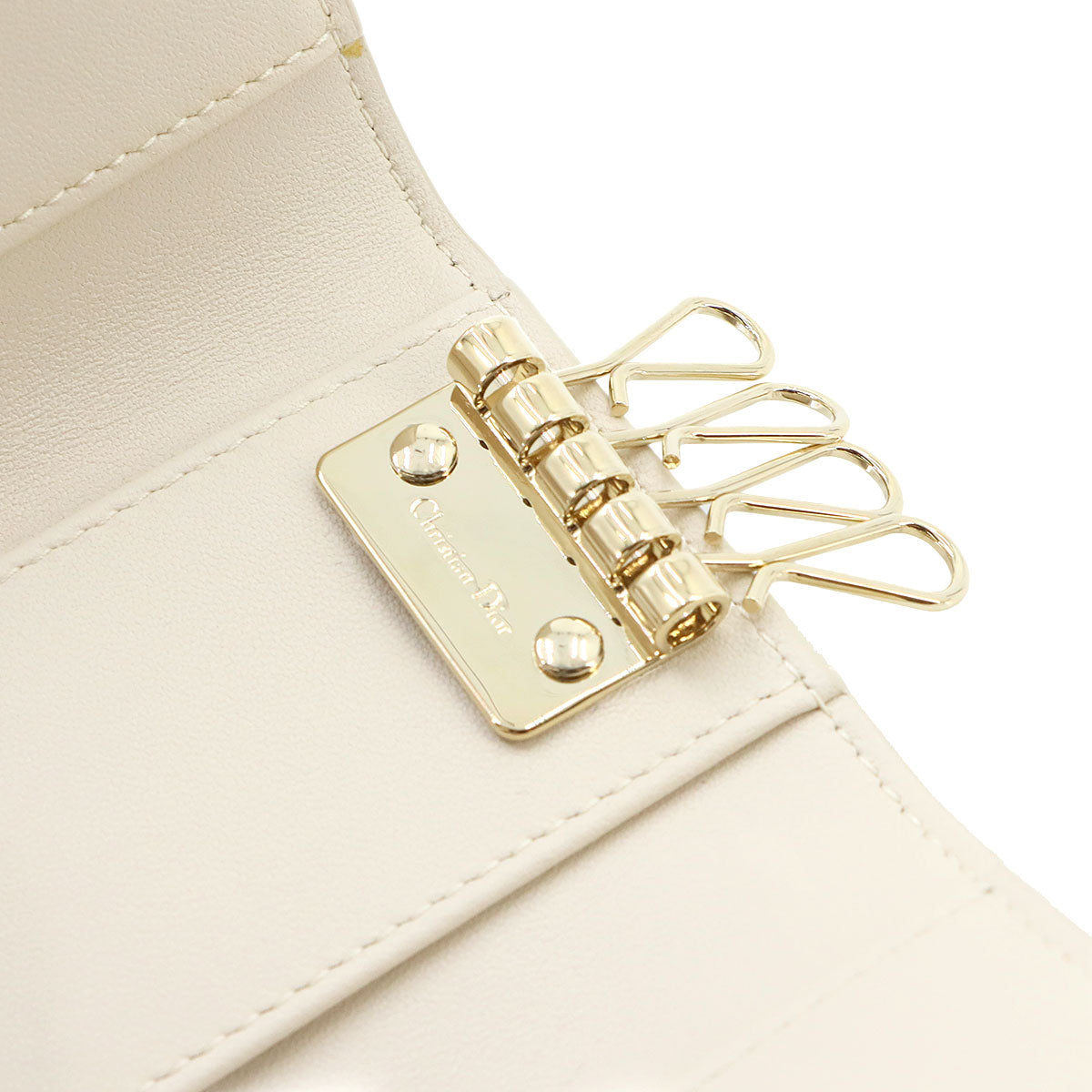 My Dior Aster 4 Key Case Leather Beige Accessory