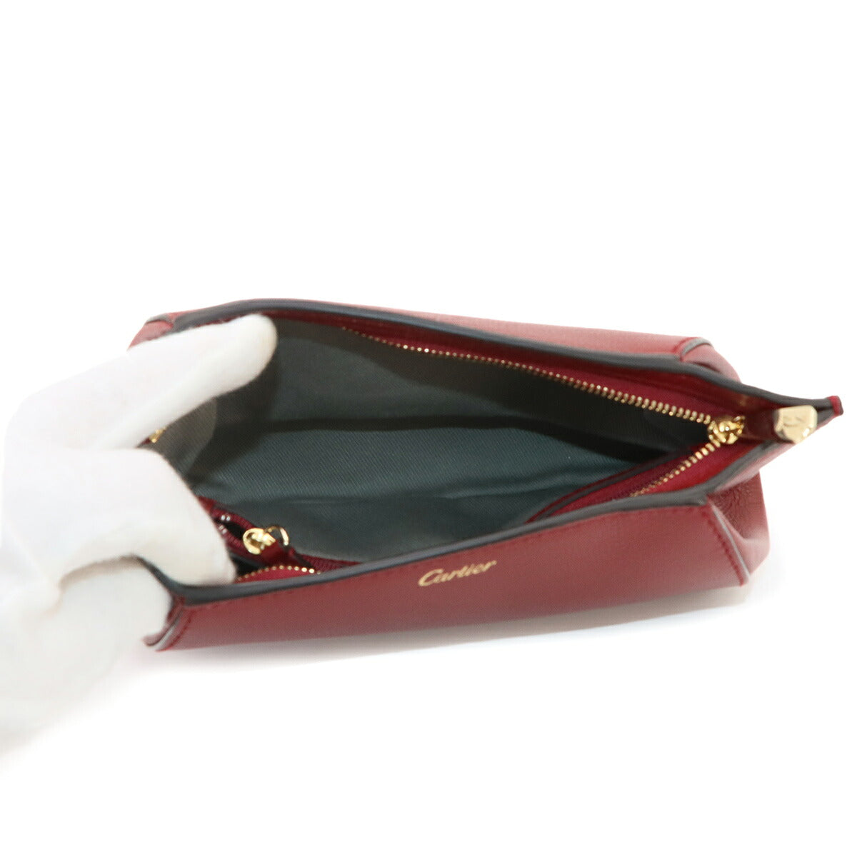 C de Cartier Clutch Bag Leather Bordeaux Purse