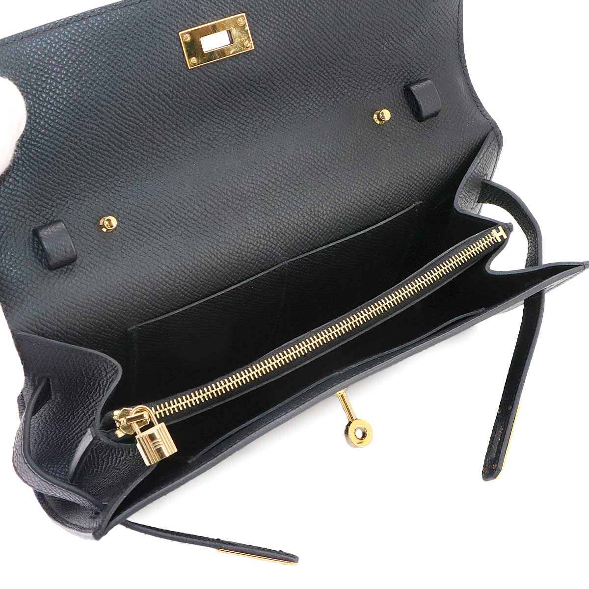 Kelly To Go Shoulder Wallet Epsom Black Purse