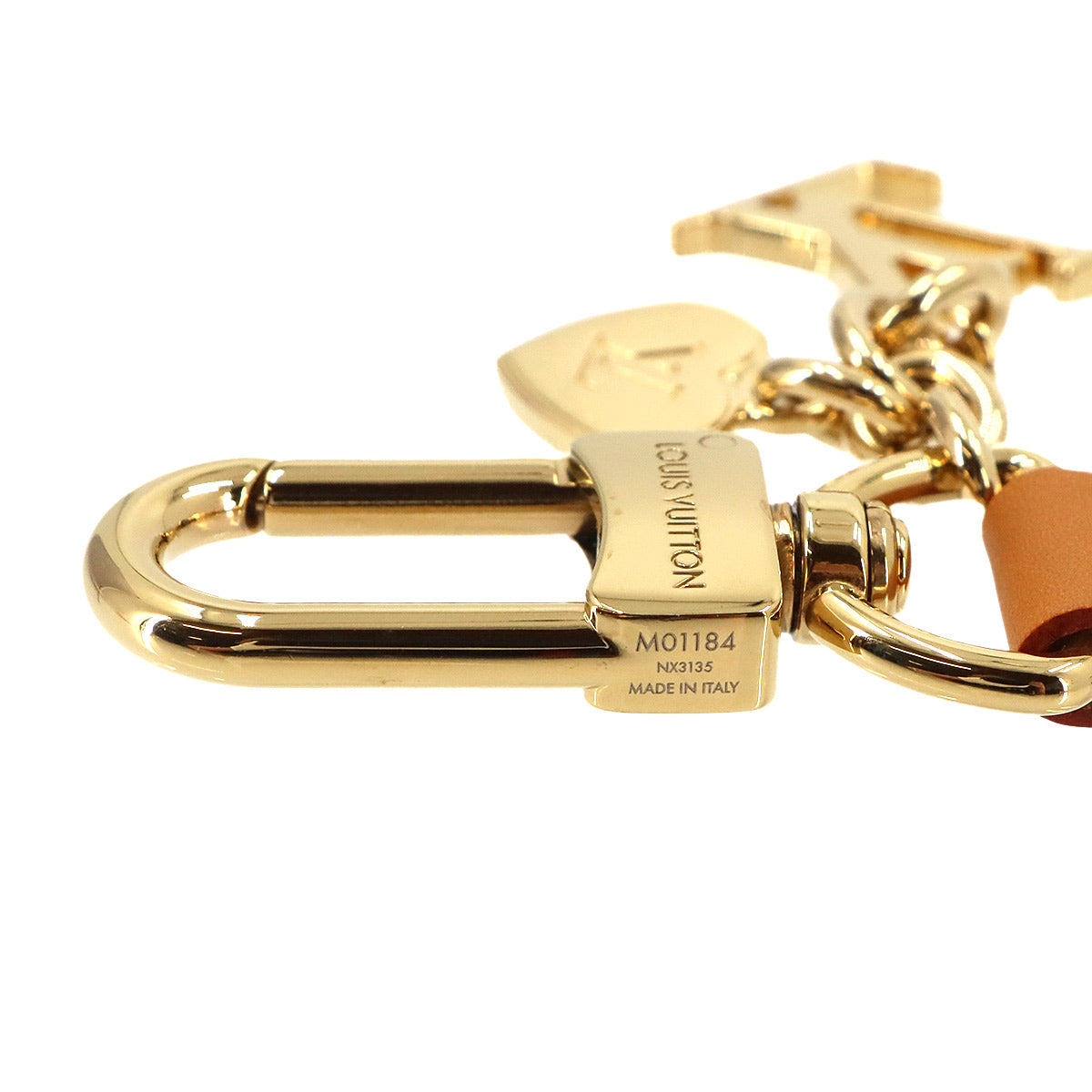 Monogram LV Cherished Tab Bag Charm Key Holder Brown