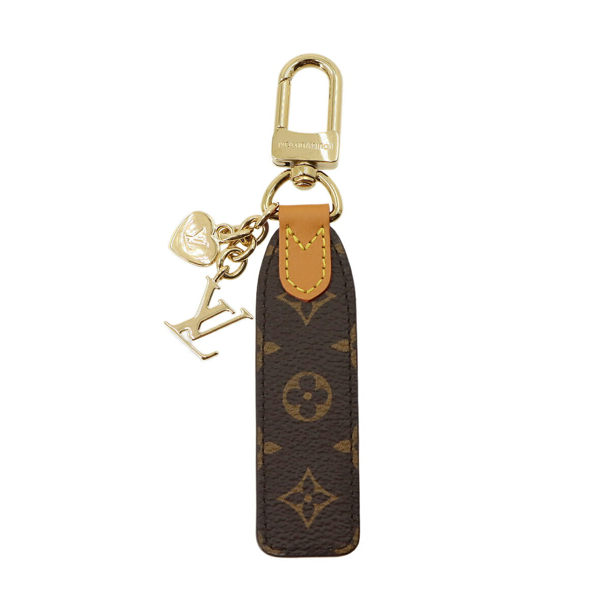Monogram LV Cherished Tab Bag Charm Key Holder Brown