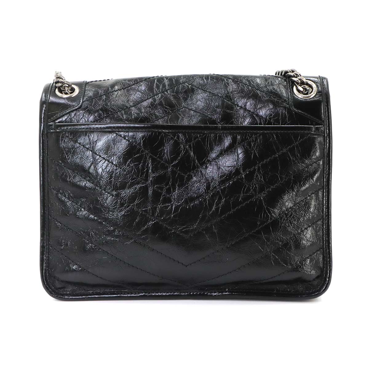 Niki Medium Chain Shoulder Bag Leather Noir 633158