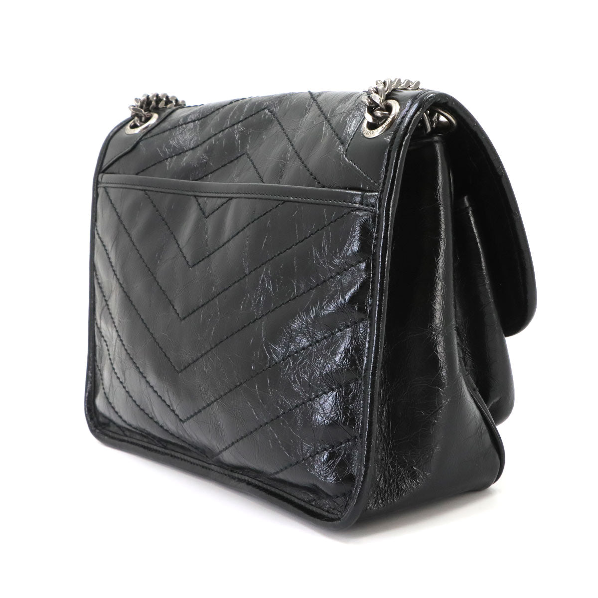 Niki Medium Chain Shoulder Bag Leather Noir 633158