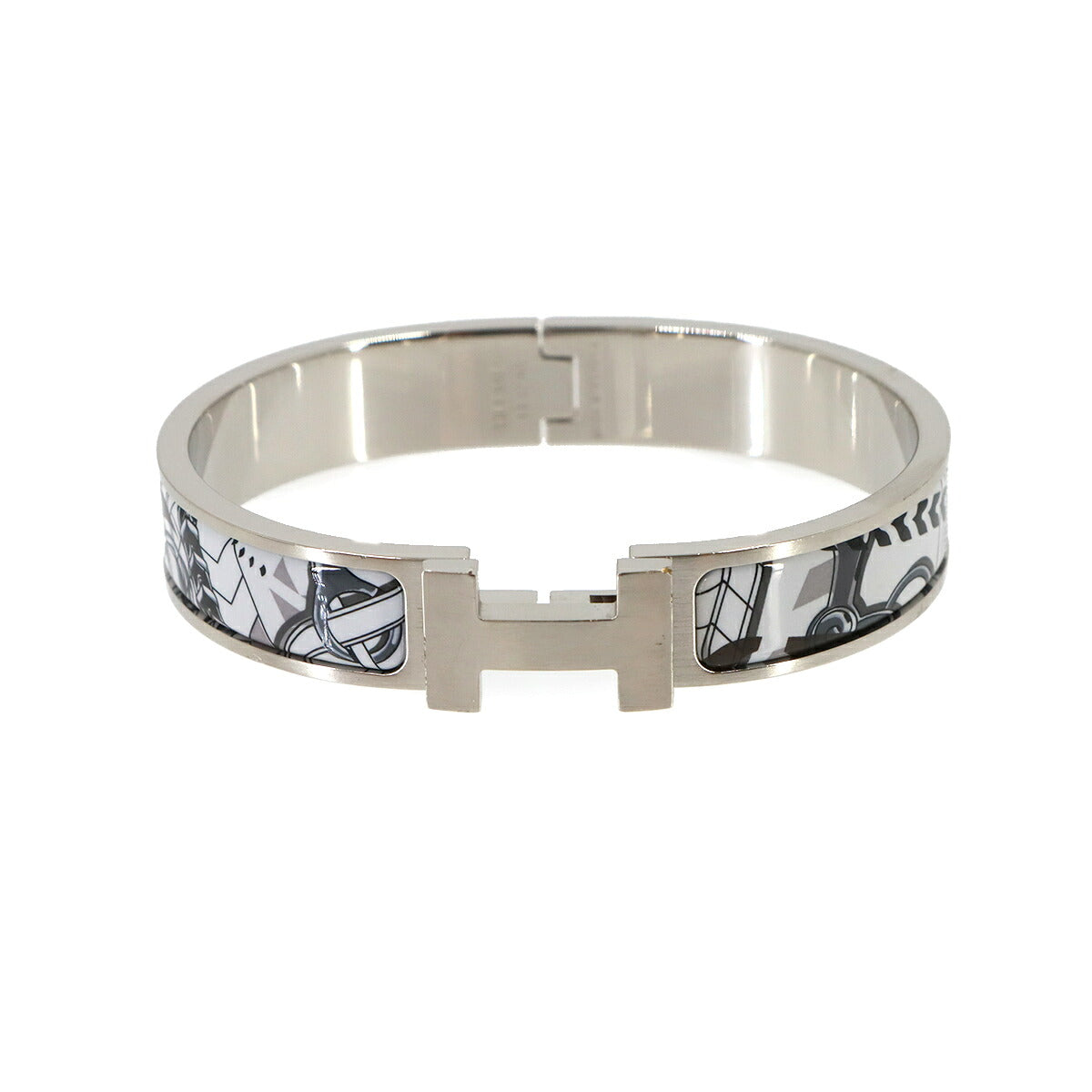 Clic HH Panoplie Equestre Bangle Black Matte silver