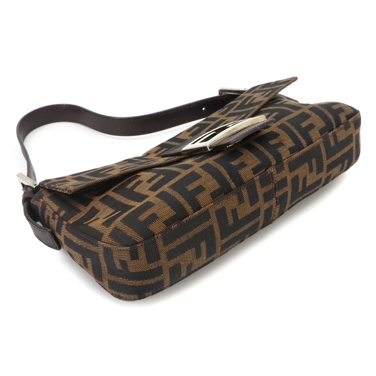 Zucca Mamma Baguette Shoulder Bag Canvas Leather Brown 26424