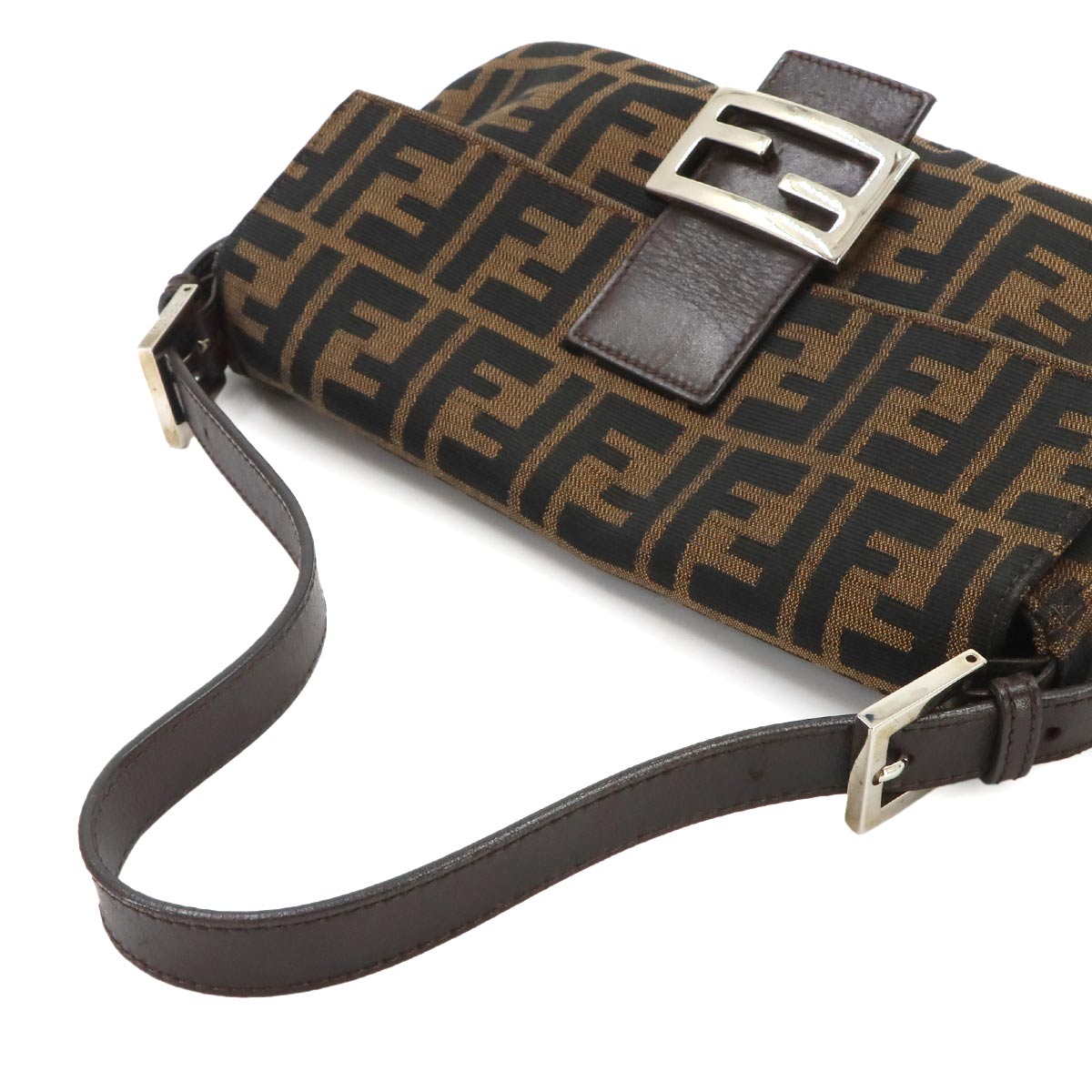 Zucca Mamma Baguette Shoulder Bag Canvas Leather Brown 26424