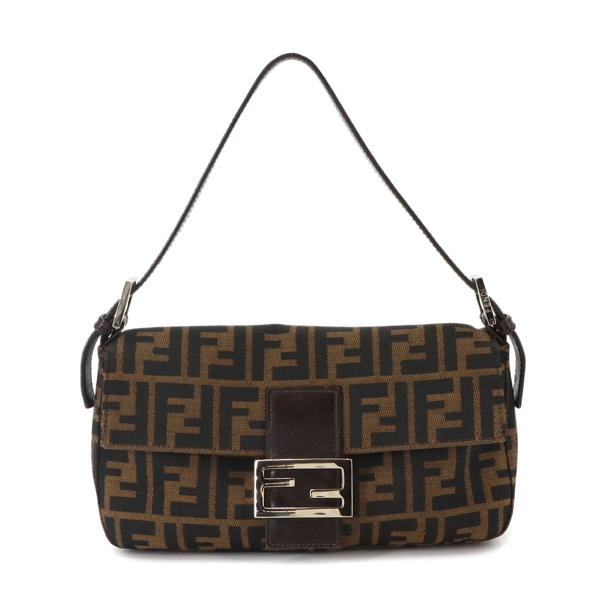 Zucca Mamma Baguette Shoulder Bag Canvas Leather Brown 26424