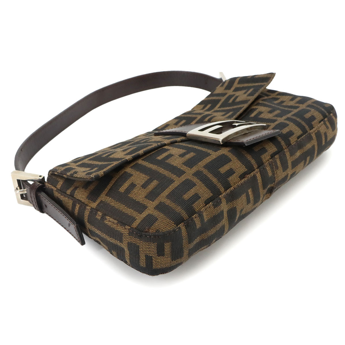 Zucca Mamma Baguette Shoulder Bag Canvas Leather Brown 26424