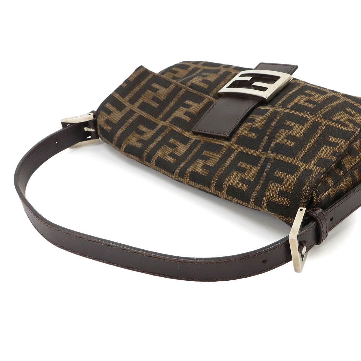 Zucca Mamma Baguette Shoulder Bag Canvas Leather Brown 26424