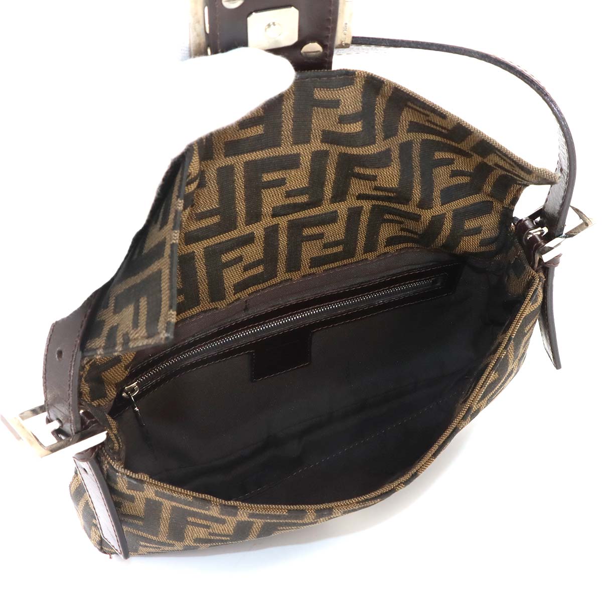 Zucca Mamma Baguette Shoulder Bag Canvas Leather Brown 26424