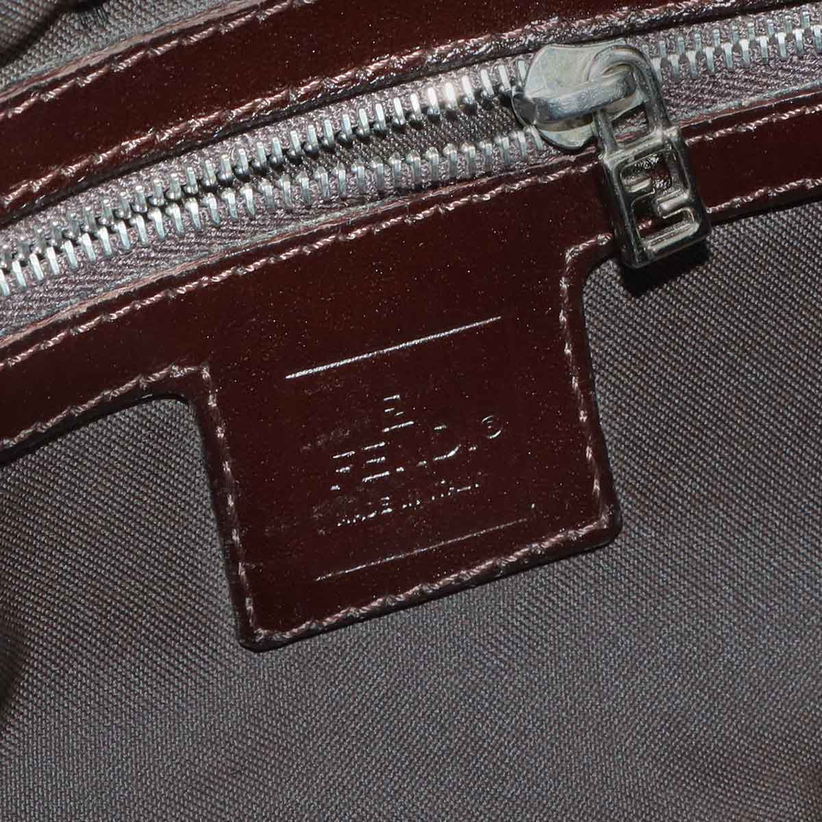 Zucca Mamma Baguette Shoulder Bag Canvas Leather Brown 26424