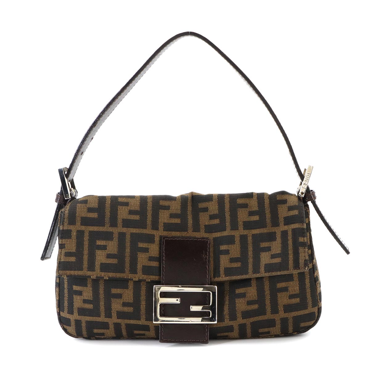 Zucca Mamma Baguette Shoulder Bag Canvas Leather Brown 26424