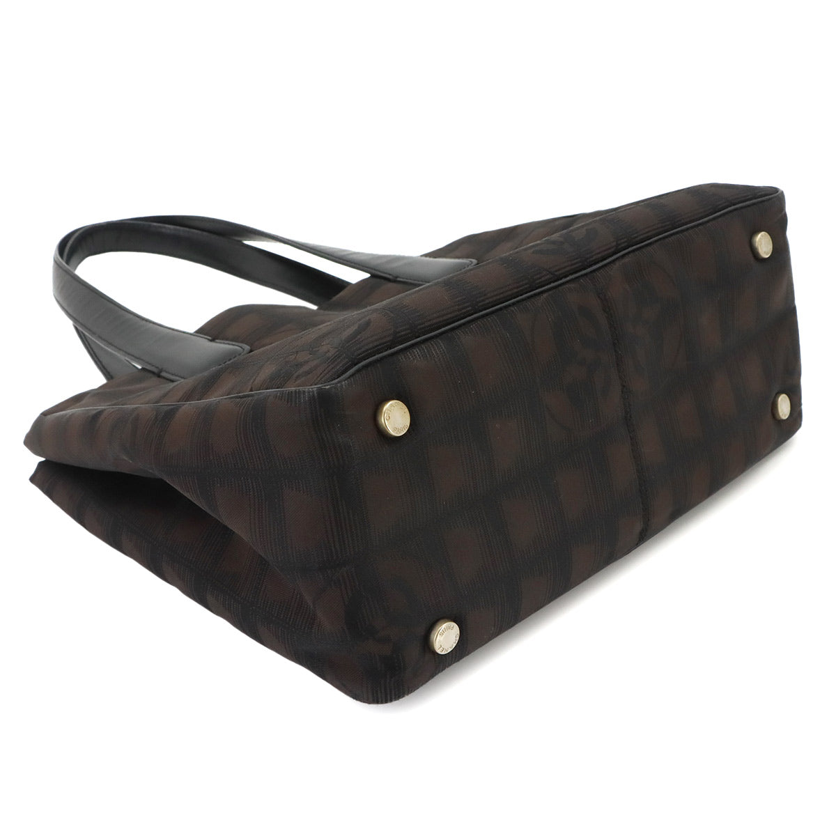 New Travel Line Tote PM Bag Nylon Jacquard Leather Brown A20457
