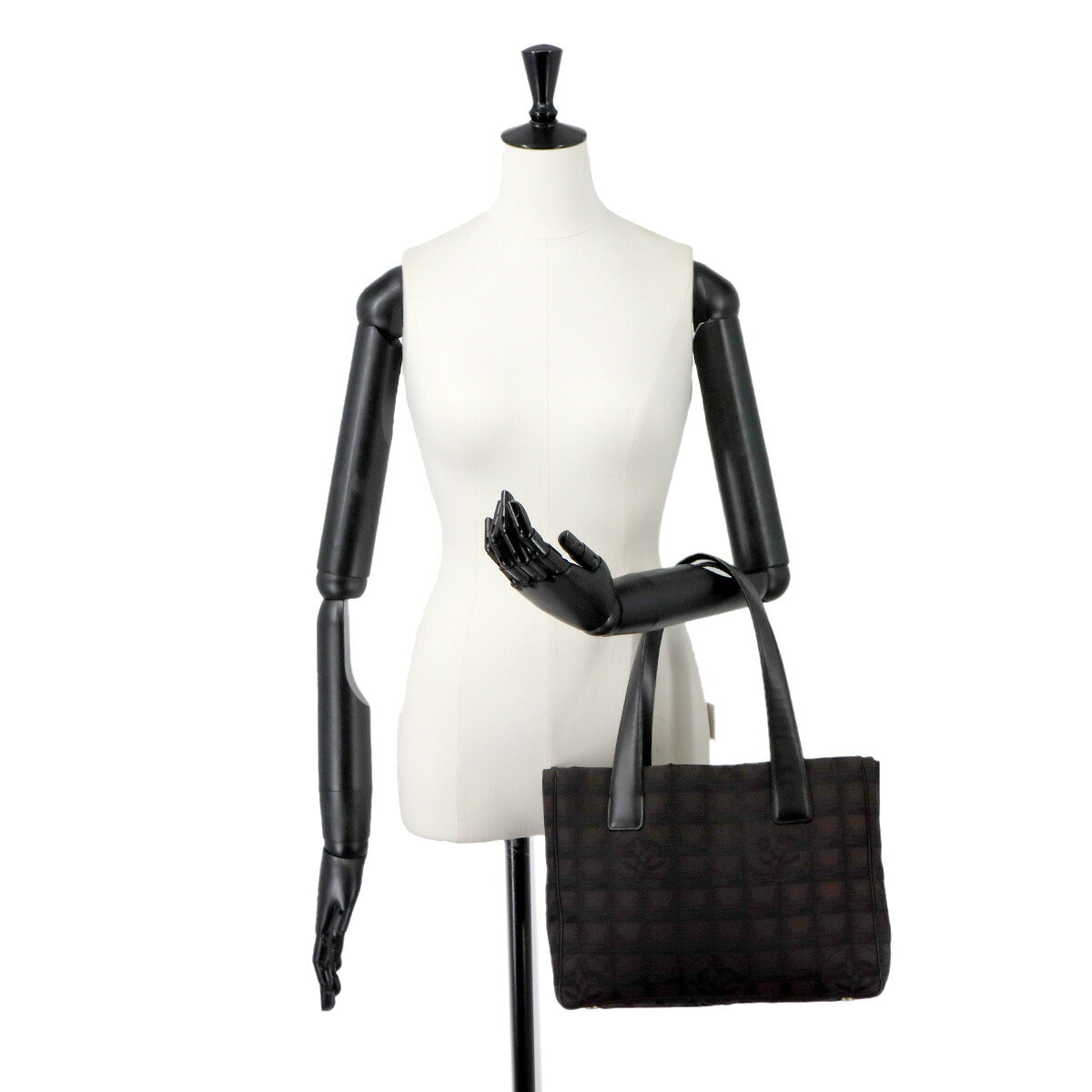 New Travel Line Tote PM Bag Nylon Jacquard Leather Brown A20457