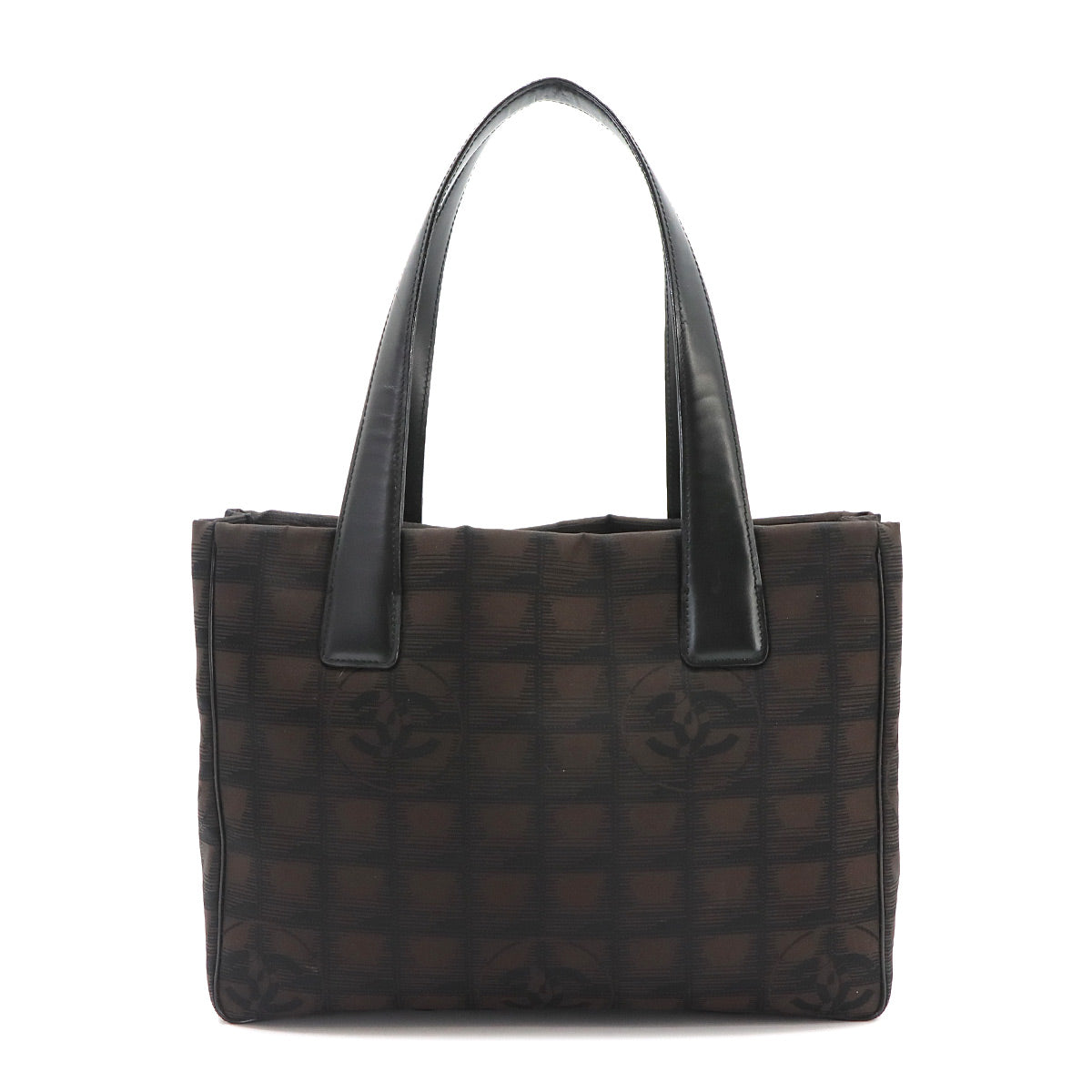 New Travel Line Tote PM Bag Nylon Jacquard Leather Brown A20457
