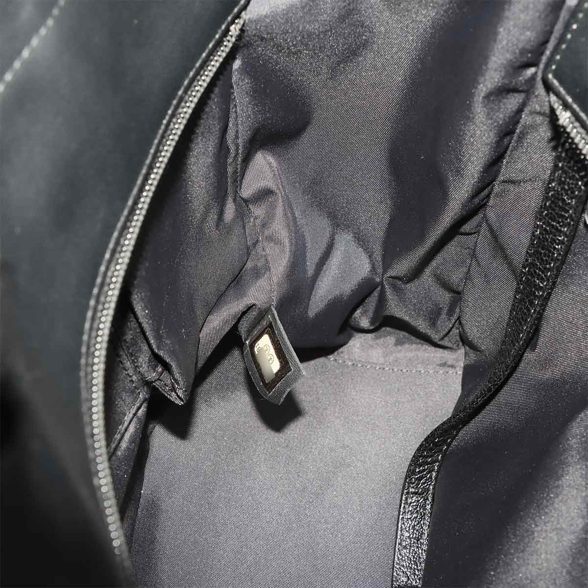 Paris Biarritz PM Tote Bag PVC Nylon Leather Black A34208 Purse