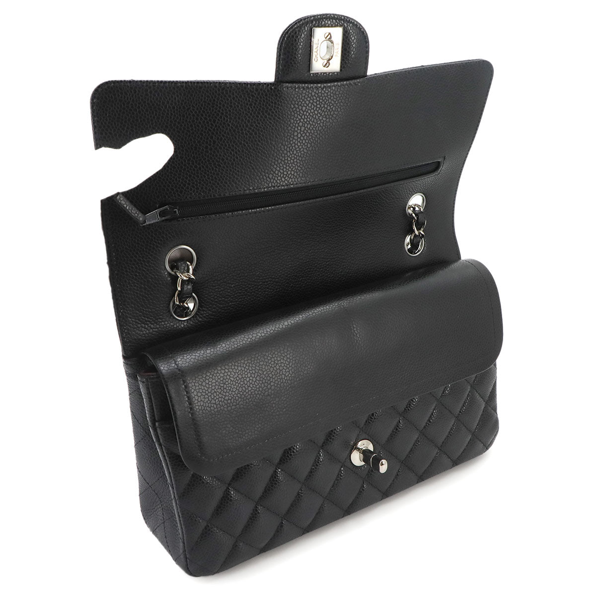 Matelasse 25 Chain Shoulder Bag Leather Black A01112 Purse