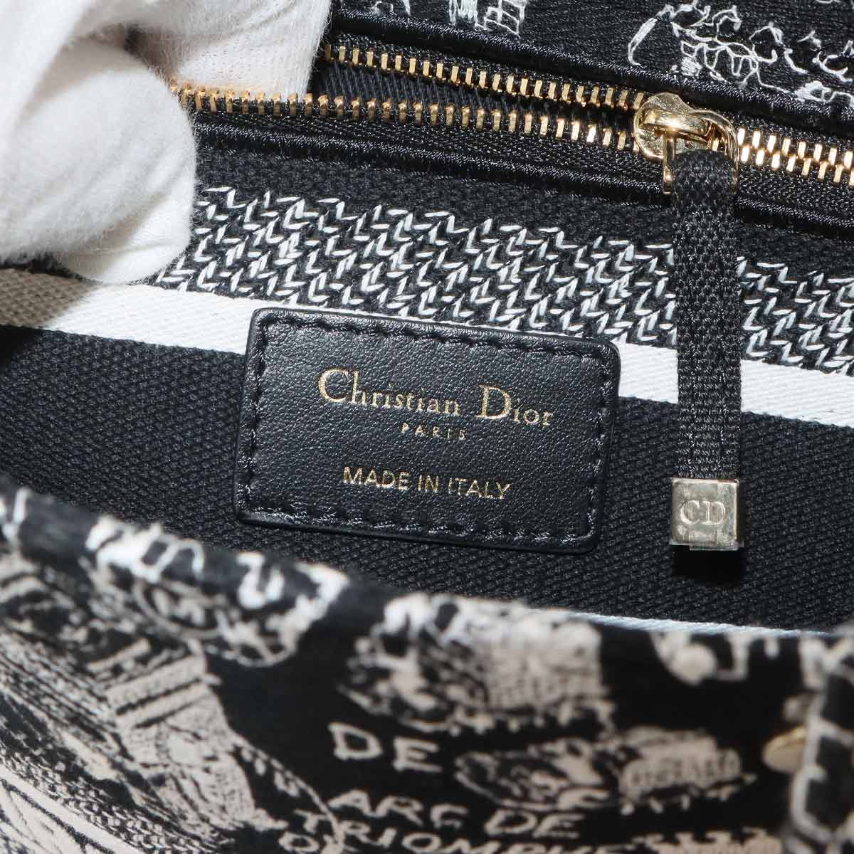 Lady D-Lite Medium Hand Shoulder Bag Canvas Black