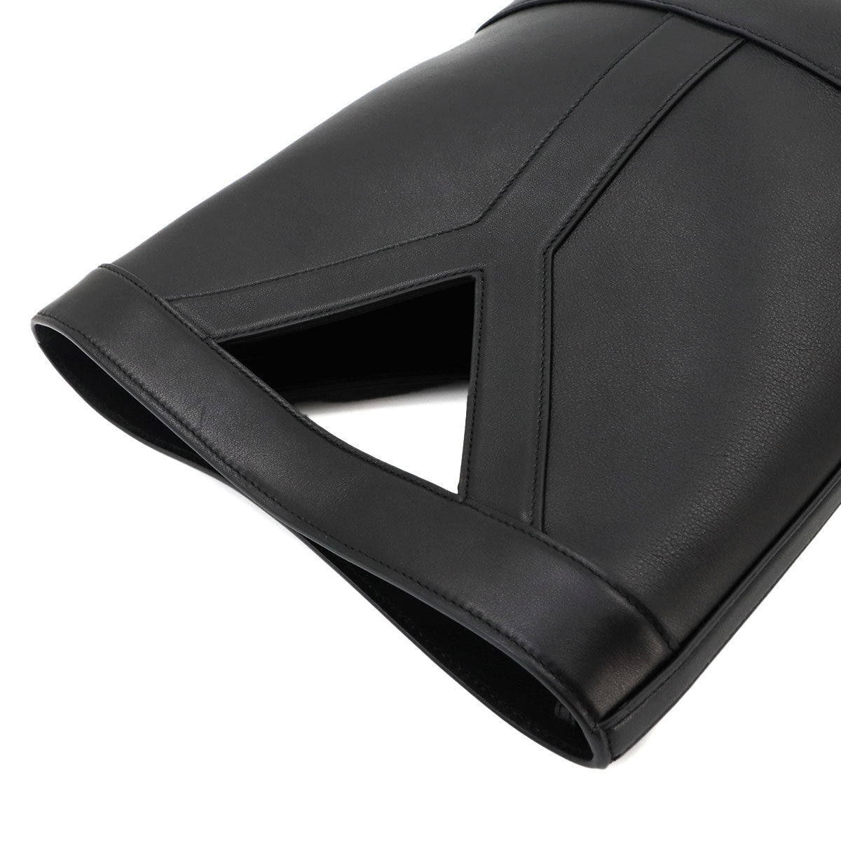 Y Small Bucket Hand Shoulder Bag Leather Black 808224