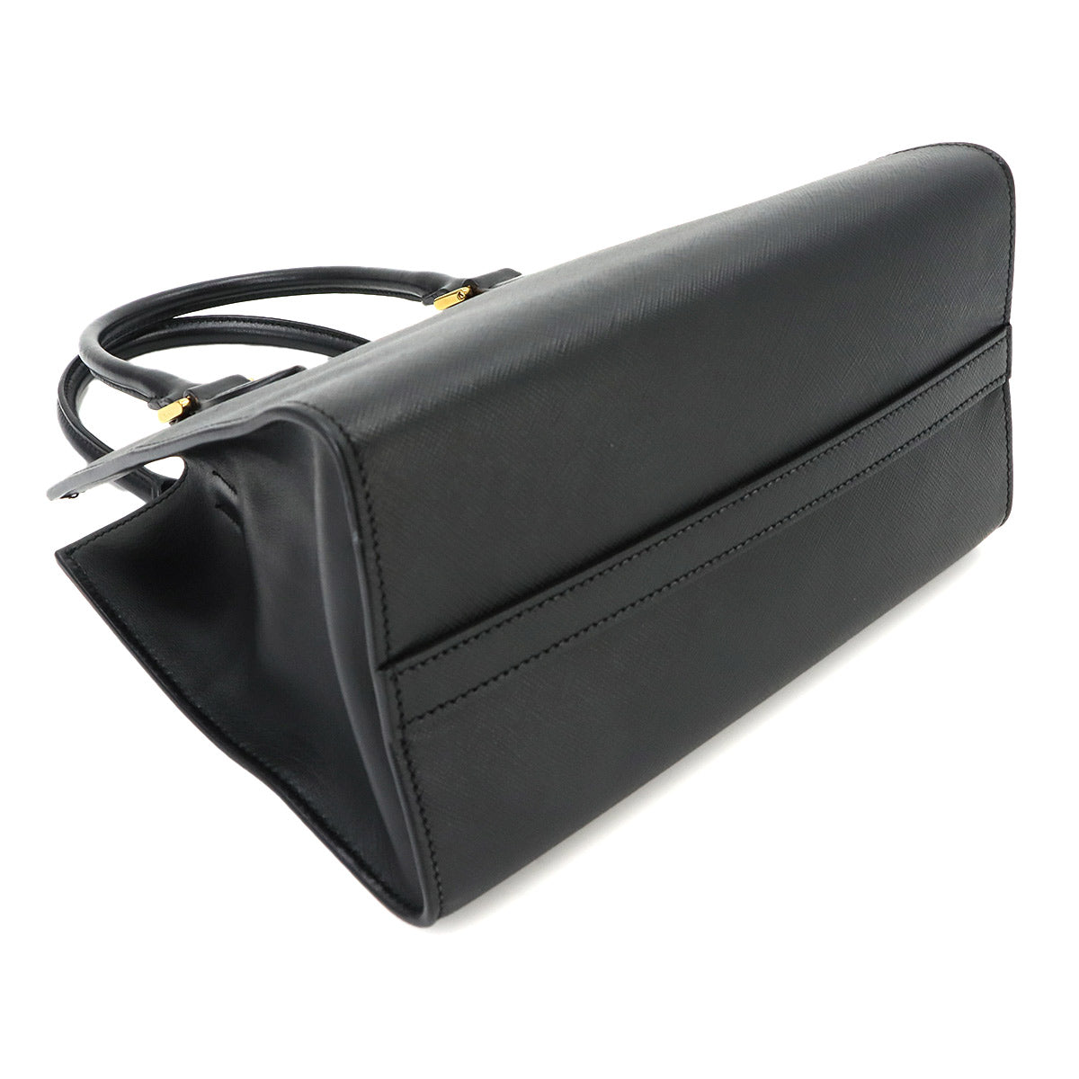 Hand Shoulder Bag Saffiano Leather Black Purse