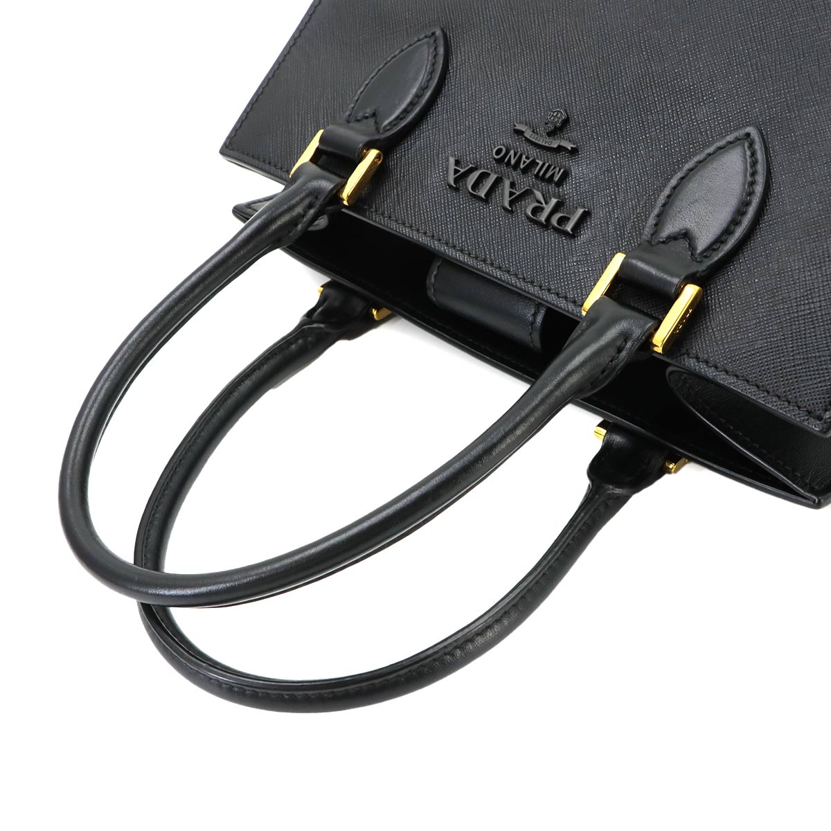Hand Shoulder Bag Saffiano Leather Black Purse