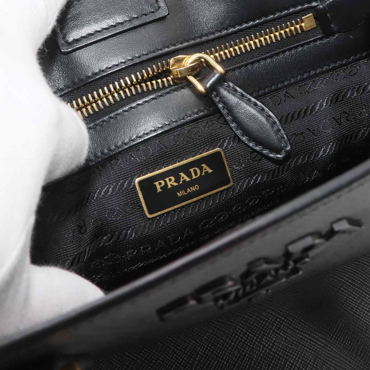Hand Shoulder Bag Saffiano Leather Black Purse