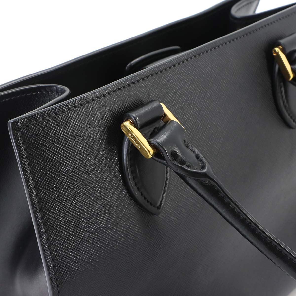 Hand Shoulder Bag Saffiano Leather Black Purse