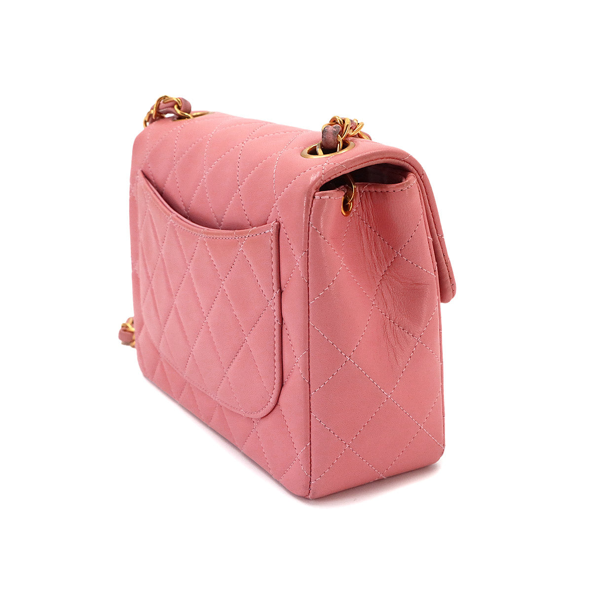Mini Matelasse Chain Shoulder Bag Leather Pink