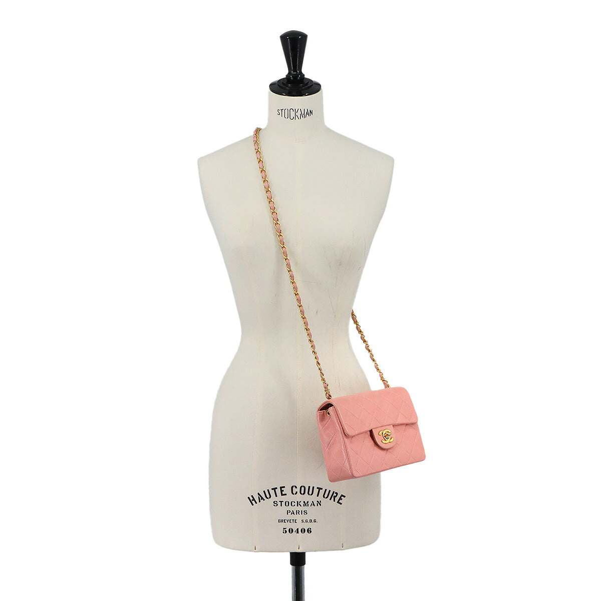 Mini Matelasse Chain Shoulder Bag Leather Pink