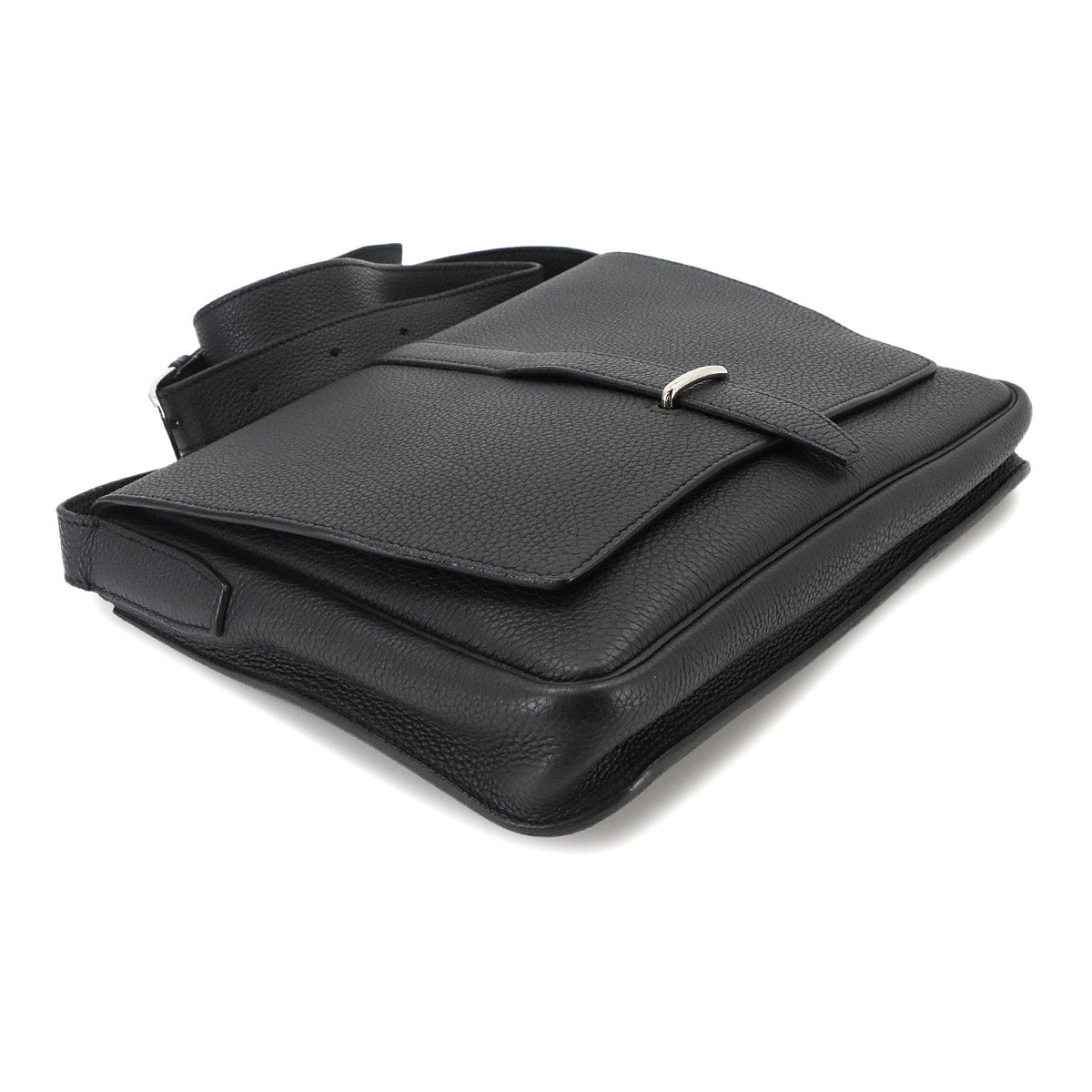 Steve light junior Shoulder Bag Veau Togo Black Purse