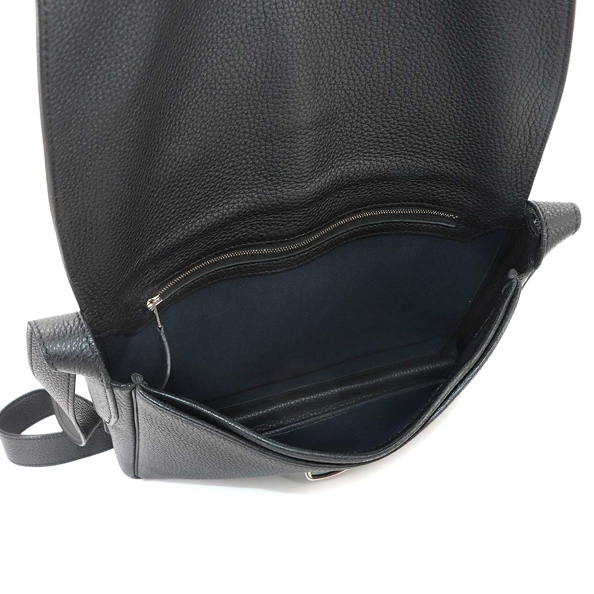 Steve light junior Shoulder Bag Veau Togo Black Purse