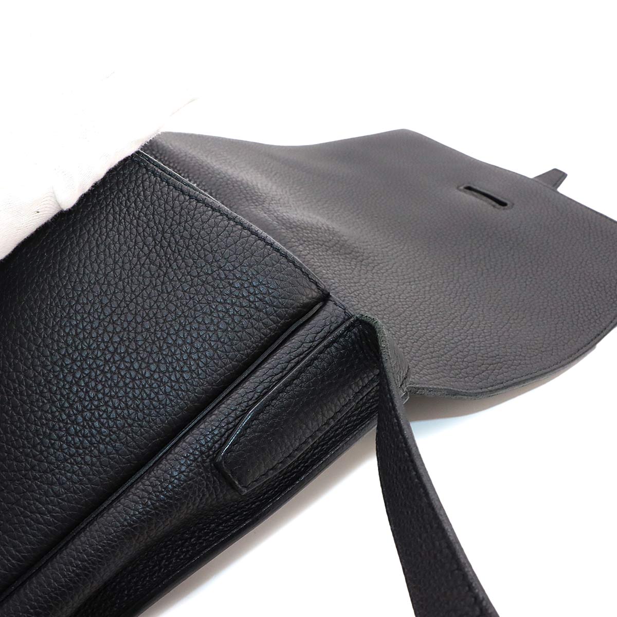 Steve light junior Shoulder Bag Veau Togo Black Purse