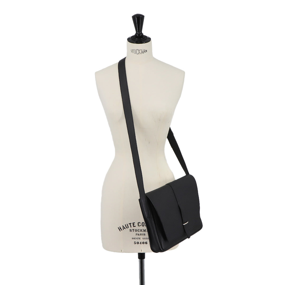 Steve light junior Shoulder Bag Veau Togo Black Purse