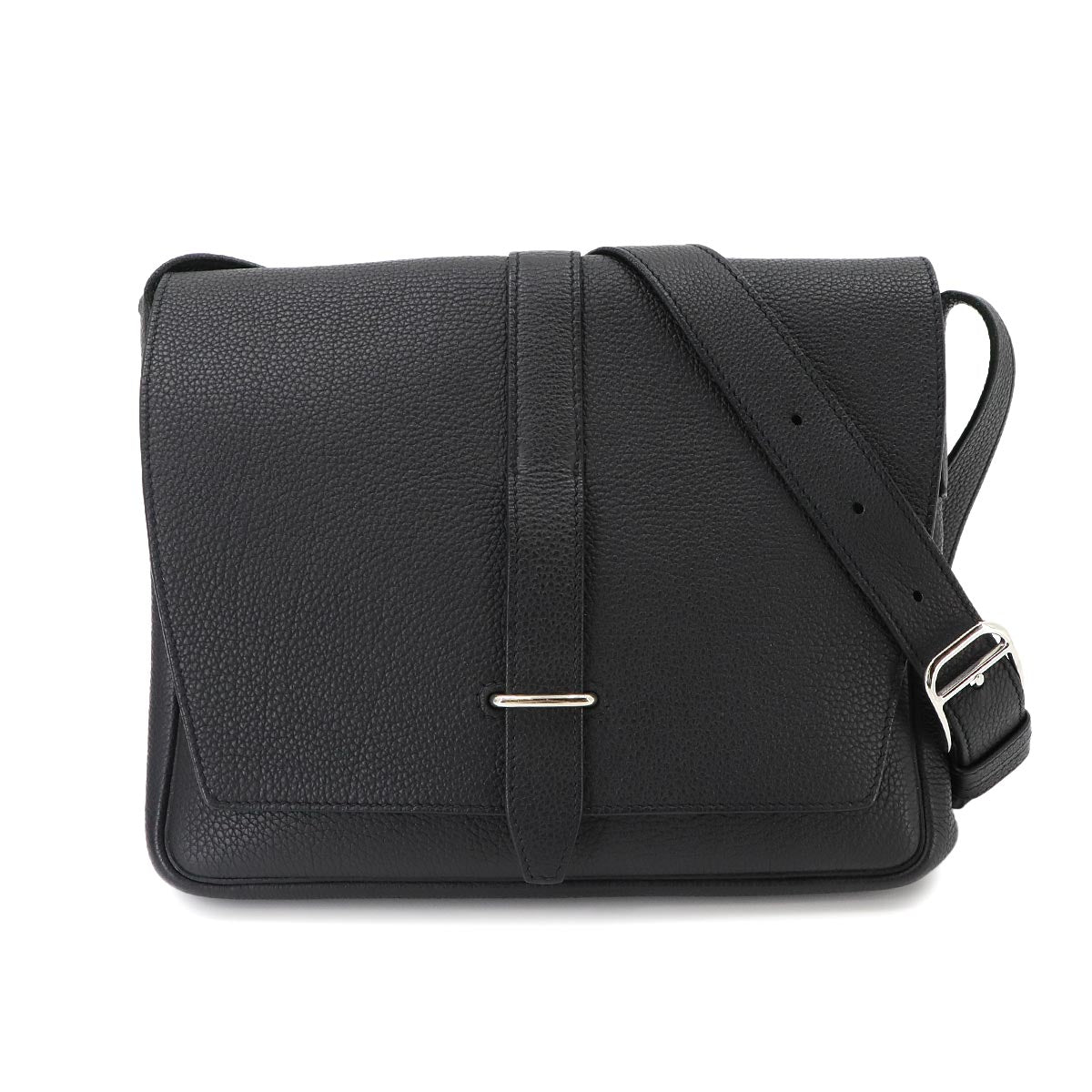 Steve light junior Shoulder Bag Veau Togo Black Purse