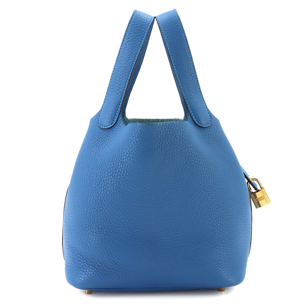 Picotin Lock PM Hand Bag Taurillon Clemence Blue zellige