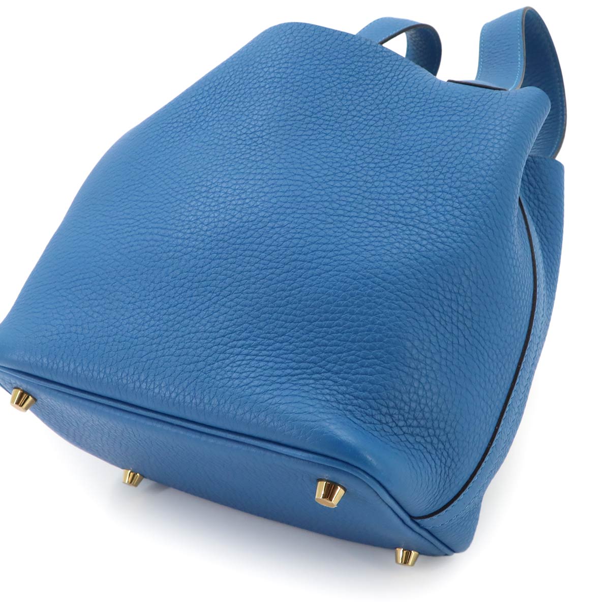 Picotin Lock PM Hand Bag Taurillon Clemence Blue zellige