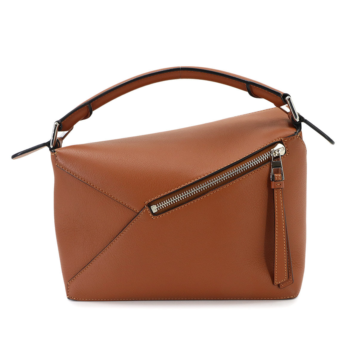 Pazzle Bag Small 2way Hand Shoulder Bag Leather Tan Brown
