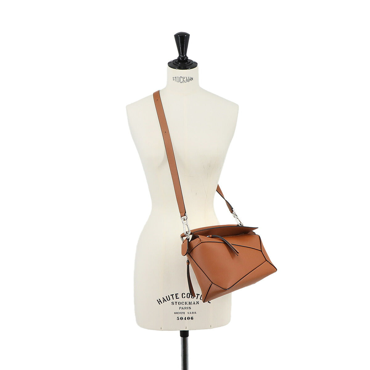 Pazzle Bag Small 2way Hand Shoulder Bag Leather Tan Brown