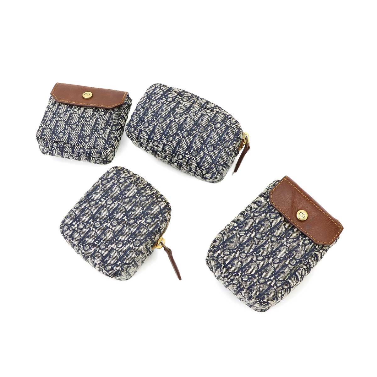 Street Chic Shoulder Bag Canvas Leather Navy Brown